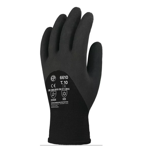 GANTS ANTI FROID EUROWINTER 6610 NOIR (Lot de 10 paires)