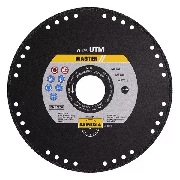 SAMEDIA - DISQUE DIAMANT MASTER UTM ACIER Ø 125 x 22,23 MM