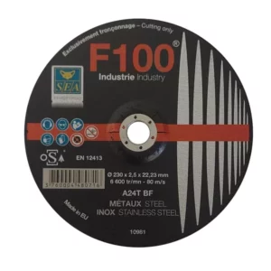 SEA - DISQUE METAUX INOX DEPORTE F100 Ø 230 x 2,5 x 22,2 MM