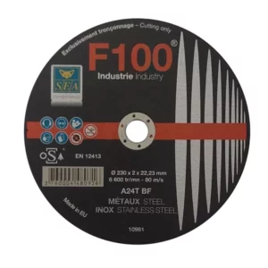 DISQUE METAUX INOX PLAT F100 Ø 230 x 2 x 22,2 MM